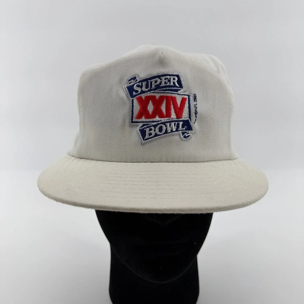 Vintage Annco Super Bowl XXIV Snapback Hat Mens OSFM‎ White 1989 NFL Embroidered